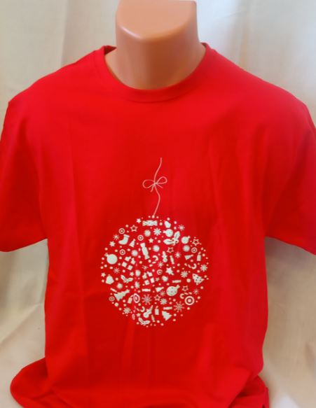 Unisex tričko - Vánoční motiv ve tvaru baňky - zvětšit obrázek